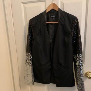 Hancy Black Jacket with ombre sequin sleeves
